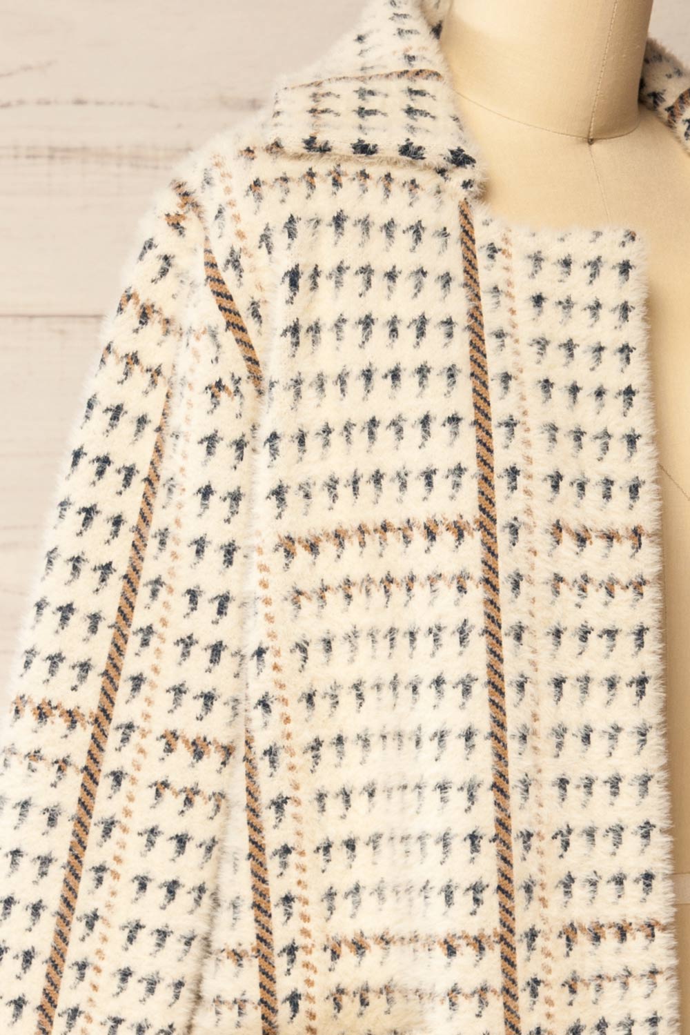 Marceau Fuzzy Patterned Open Front Jacket | La petite garçonne side