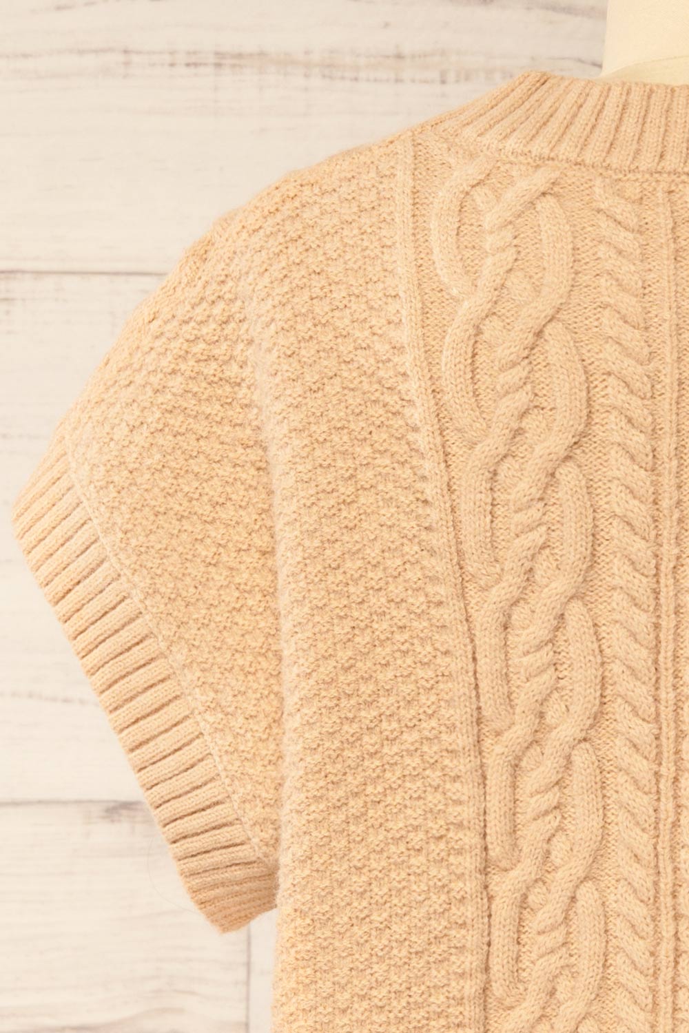 Mareeba Beige Oversized Knit Vest | La petite garçonne back
