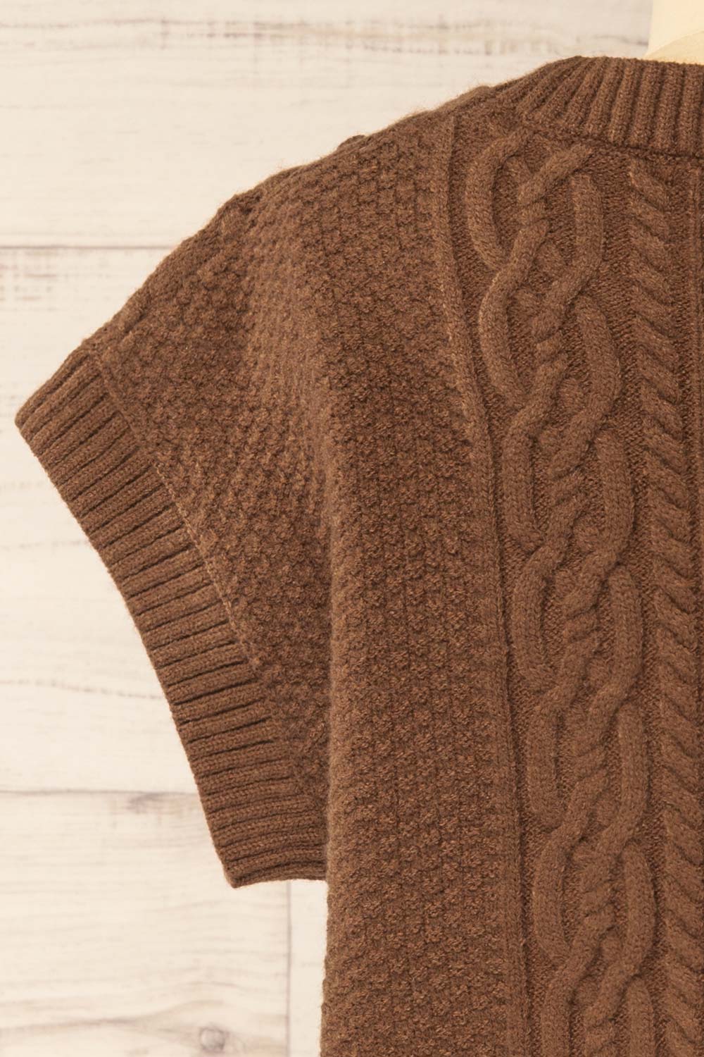 Mareeba Brown Oversized Knit Vest | La petite garçonne back