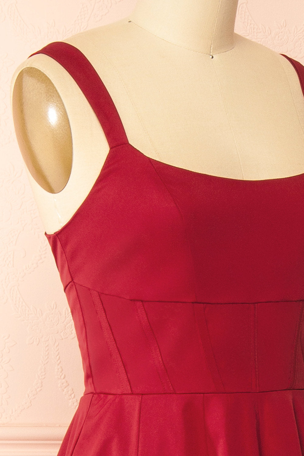 Marijade Midi Red Dress with Pockets | Boutique 1861 side