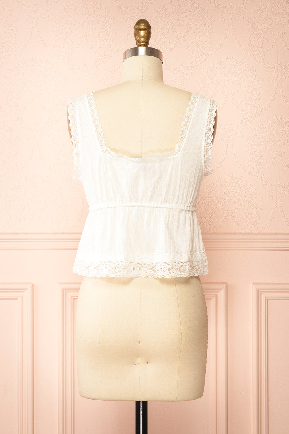 Mariko Ivory Button-Up Top | Boutique 1861 back view