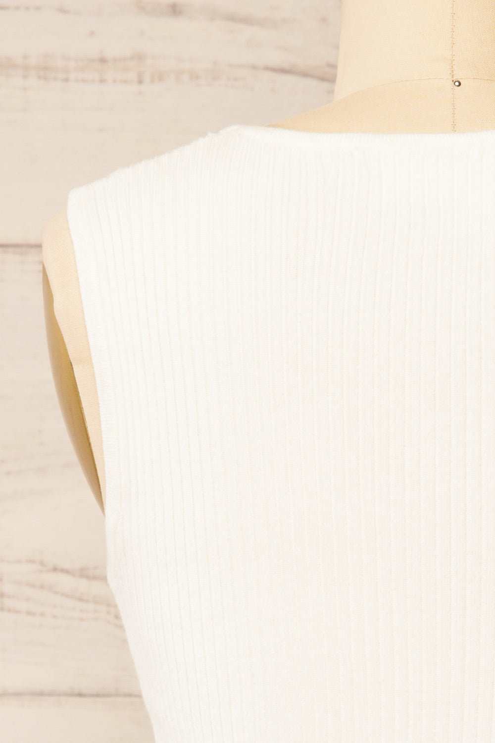 Marillia Ribbed Ivory Tank Top | La petite garçonne back