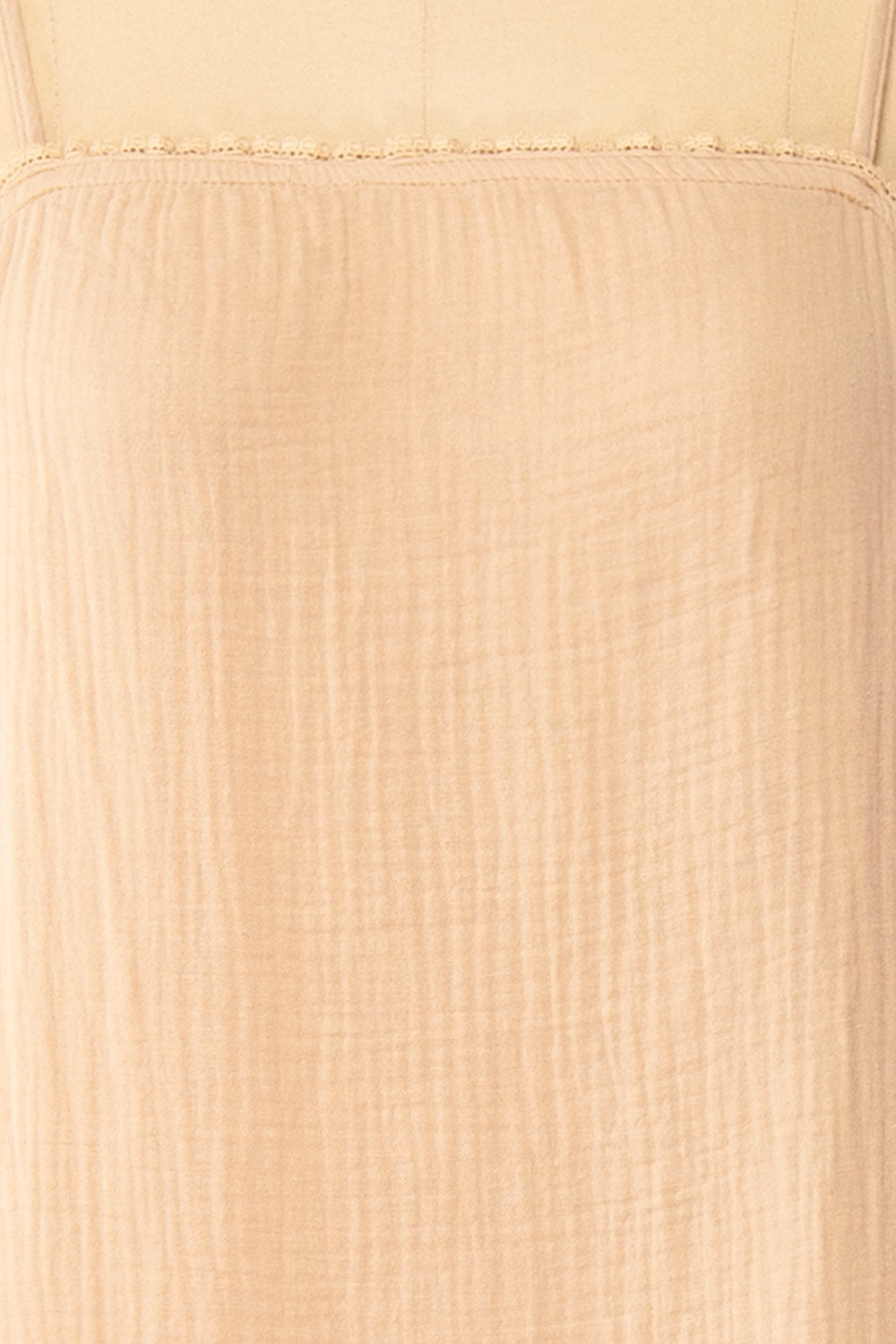 Marinet Beige Long Loose-Fitted Dress | Boutique 1861 fabric