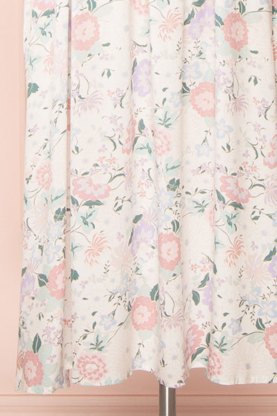 Marla Long Sleeve White Floral Midi Dress | Boutique 1861 bottom