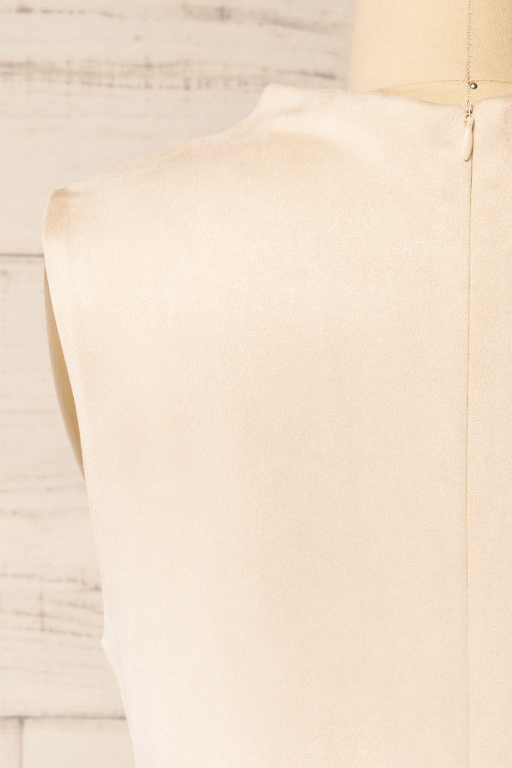 Martinique Beige Faux Suede Top | La petite garçonne back