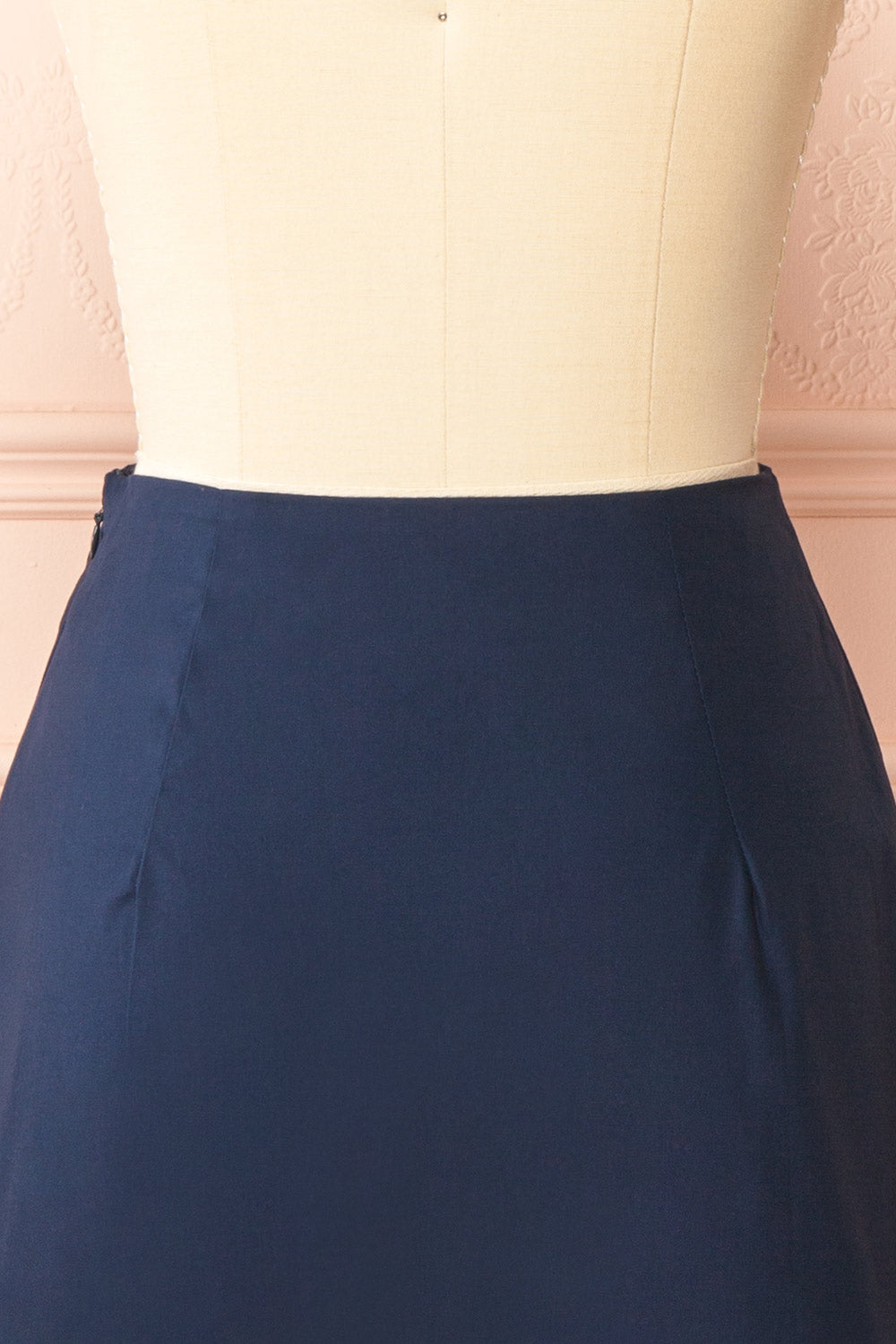 Maryam Navy A-Line Skirt with Floral Embroidery | Boutique 1861 back