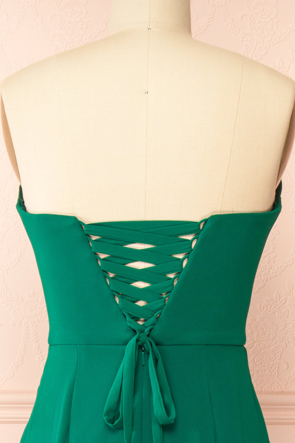 Marylin Green Mermaid Draped Chiffon Dress | Boutique 1861 back
