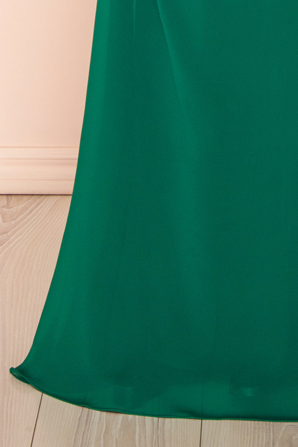 Marylin Green Mermaid Draped Chiffon Dress | Boutique 1861 bottom