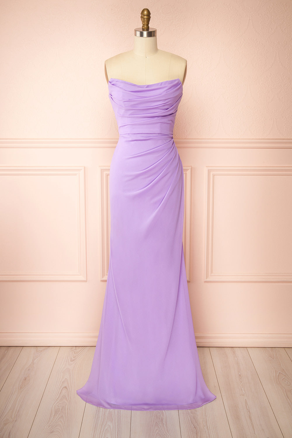 Marylin Lavender Mermaid Draped Chiffon Dress Boutique 1861
