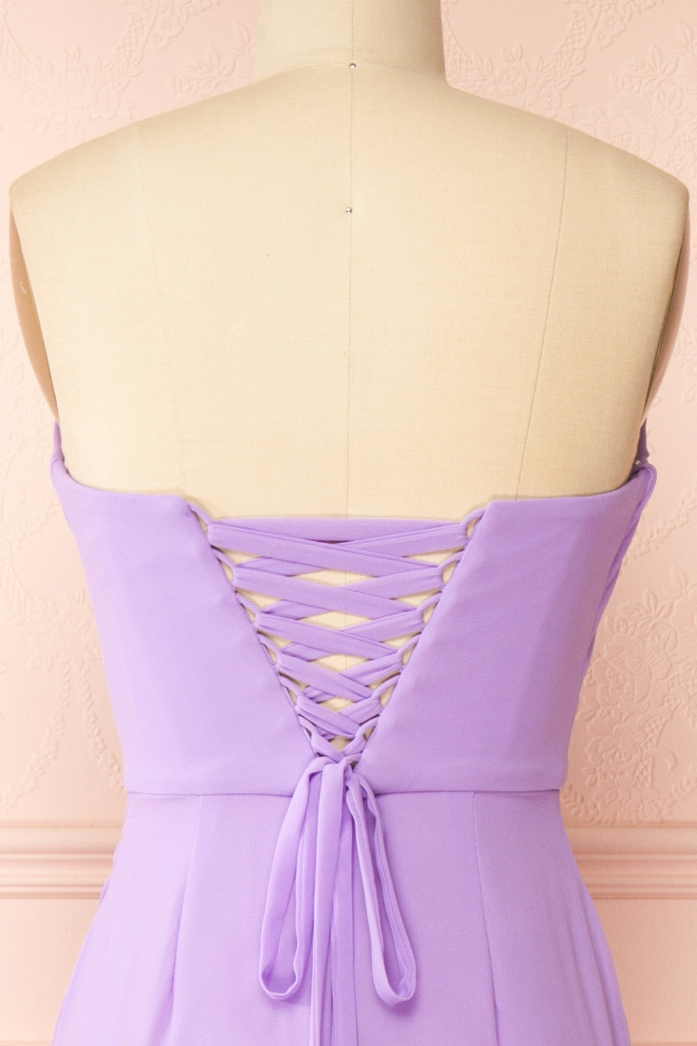 Marylin Lavender Mermaid Draped Chiffon Dress | Boutique 1861 back
