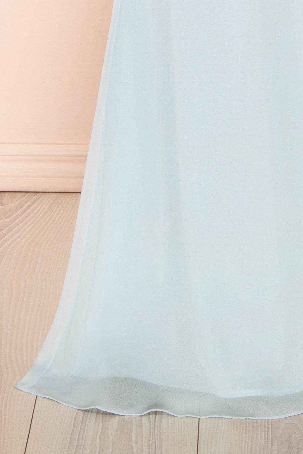 Marylin Light Blue Mermaid Draped Chiffon Dress | Boutique 1861 bottom