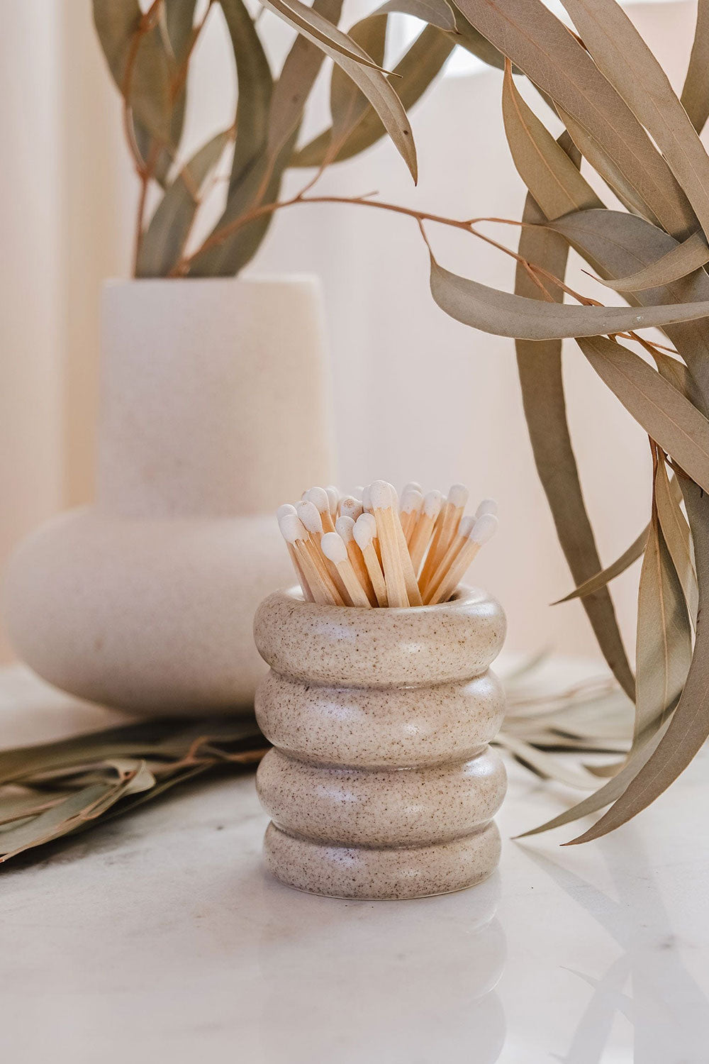 Wavy Ceramic Match Pot | Maison garçonne mimi