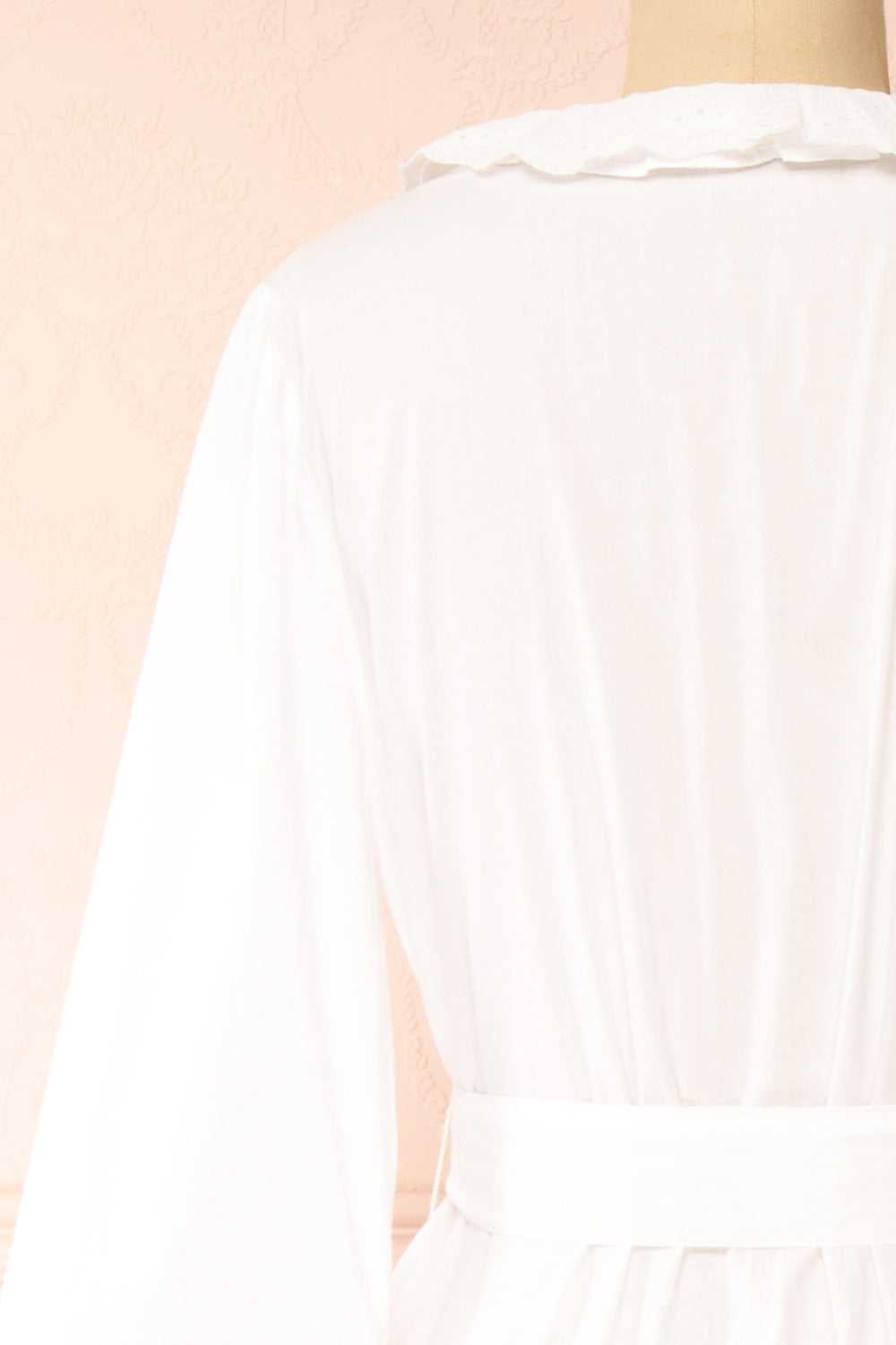 Matilda White Dressing Gown w/ Pockets | Boutique 1861 back