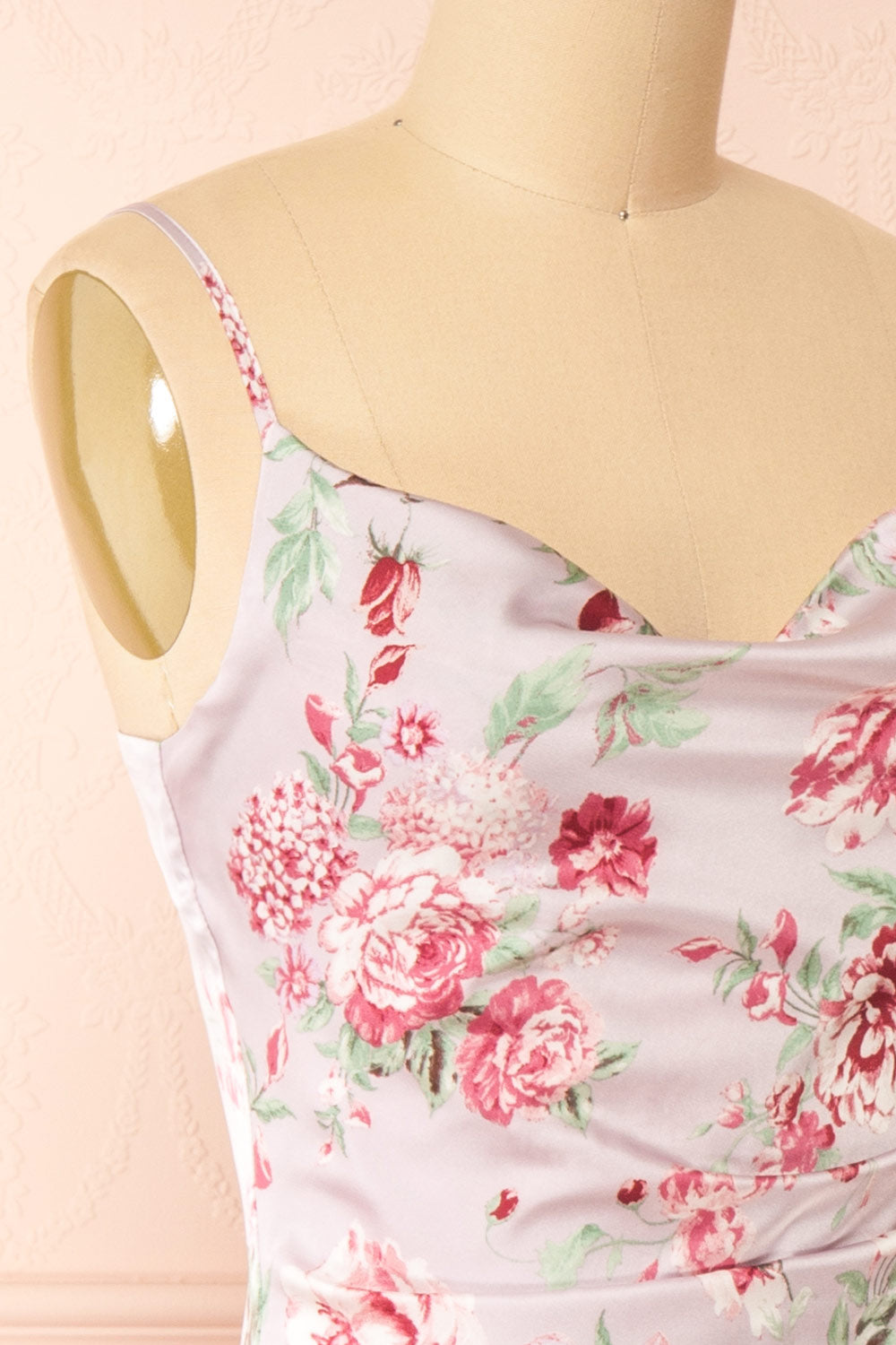 Mauvali Cowl Neck Floral Midi Dress | Boutique 1861 side