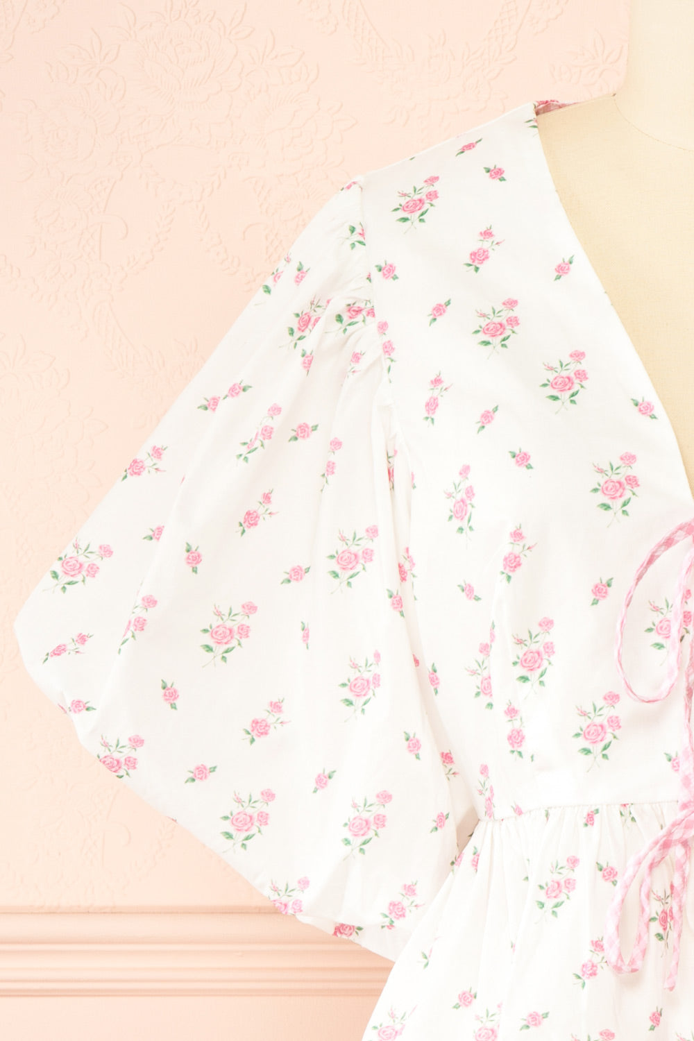 Mayssa Pink Floral Tie-Front Blouse | Boutique 1861 front