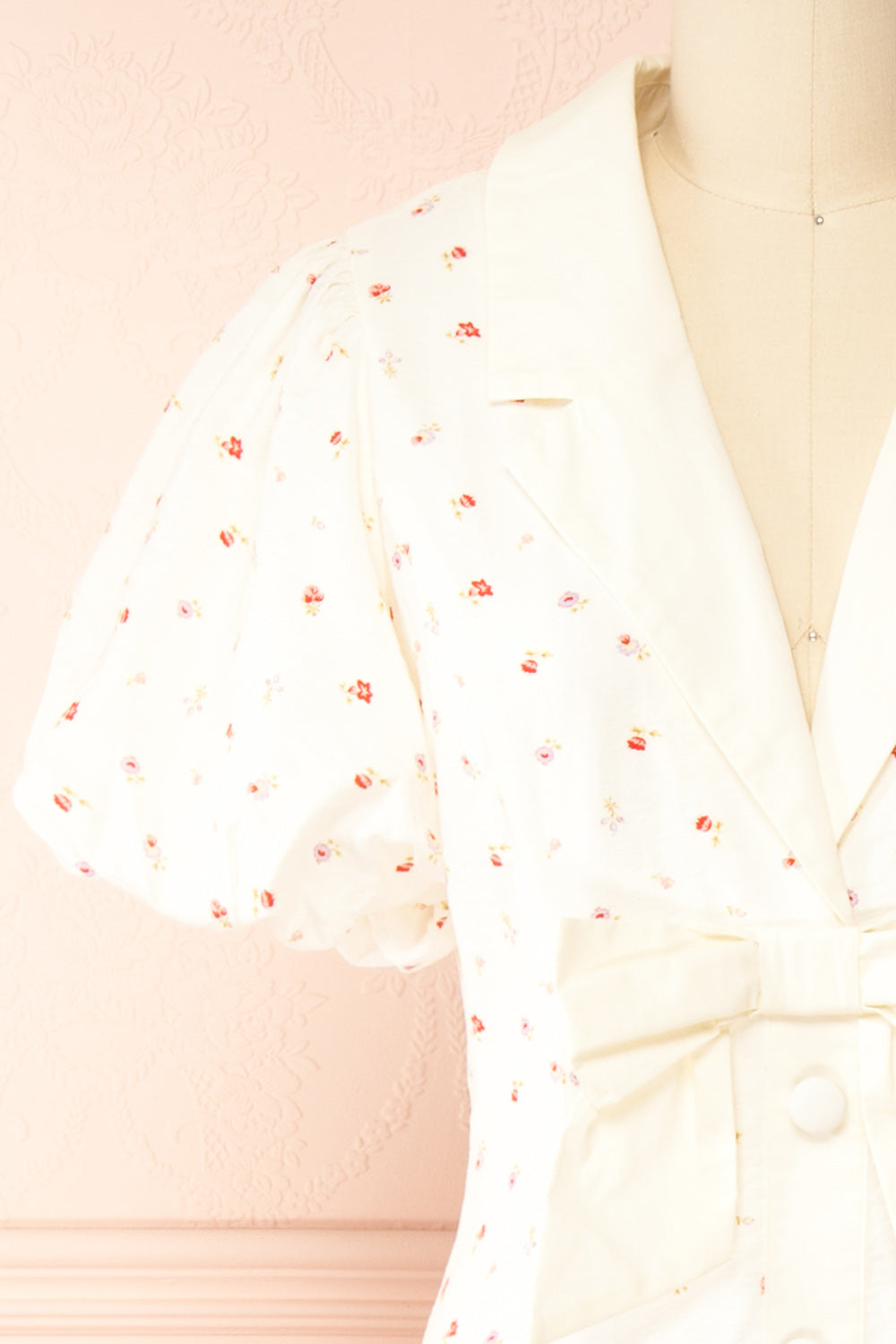 Mayumi Ivory Floral Maxi Dress with Bow Detail | Boutique 1861 front