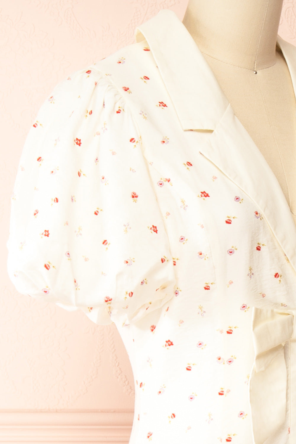 Mayumi Ivory Floral Maxi Dress with Bow Detail | Boutique 1861 side