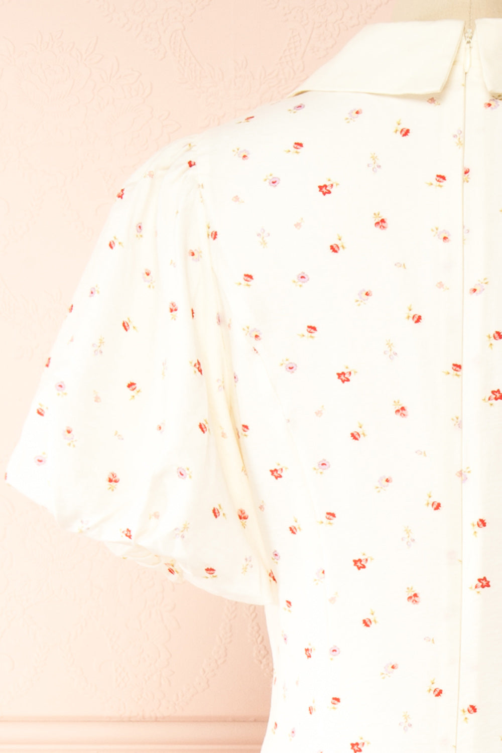 Mayumi Ivory Floral Maxi Dress with Bow Detail | Boutique 1861 back