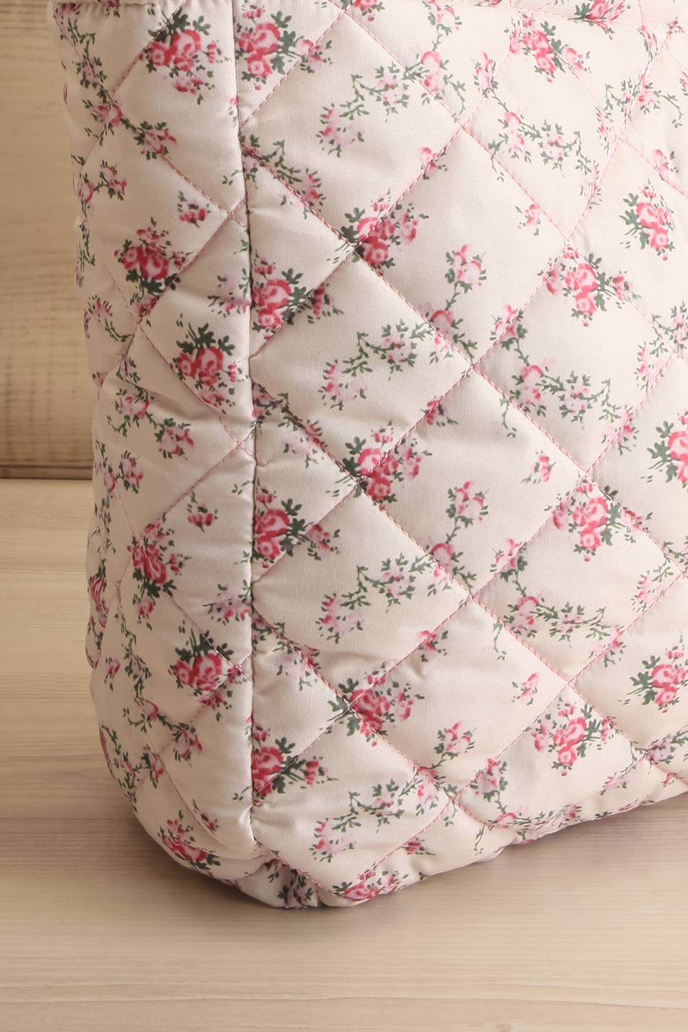 Mbuyi Pink Quilted Floral Tote Bag | Boutique 1861 close-up