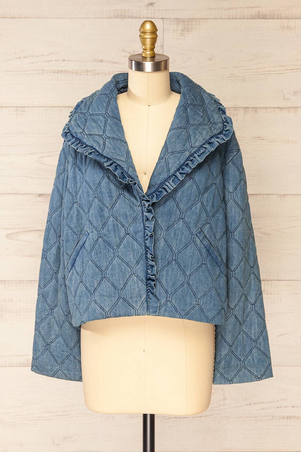 Mcfarland Button-up Denim Quilted Jacket | La petite garçonne front