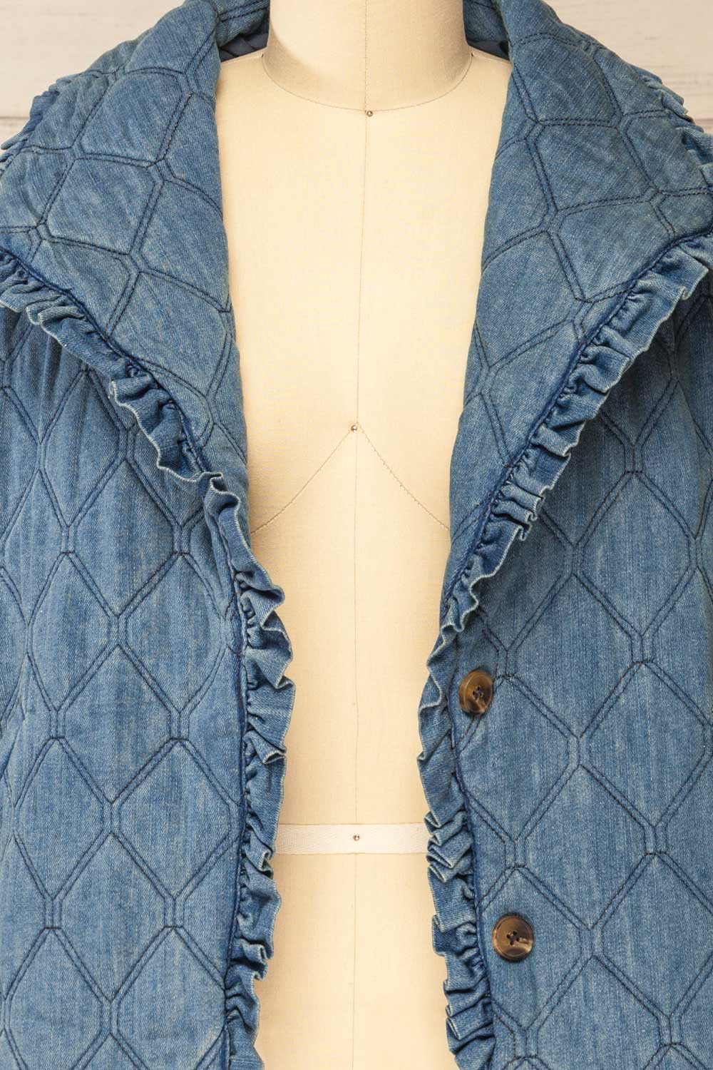 Mcfarland Button-up Denim Quilted Jacket | La petite garçonne open