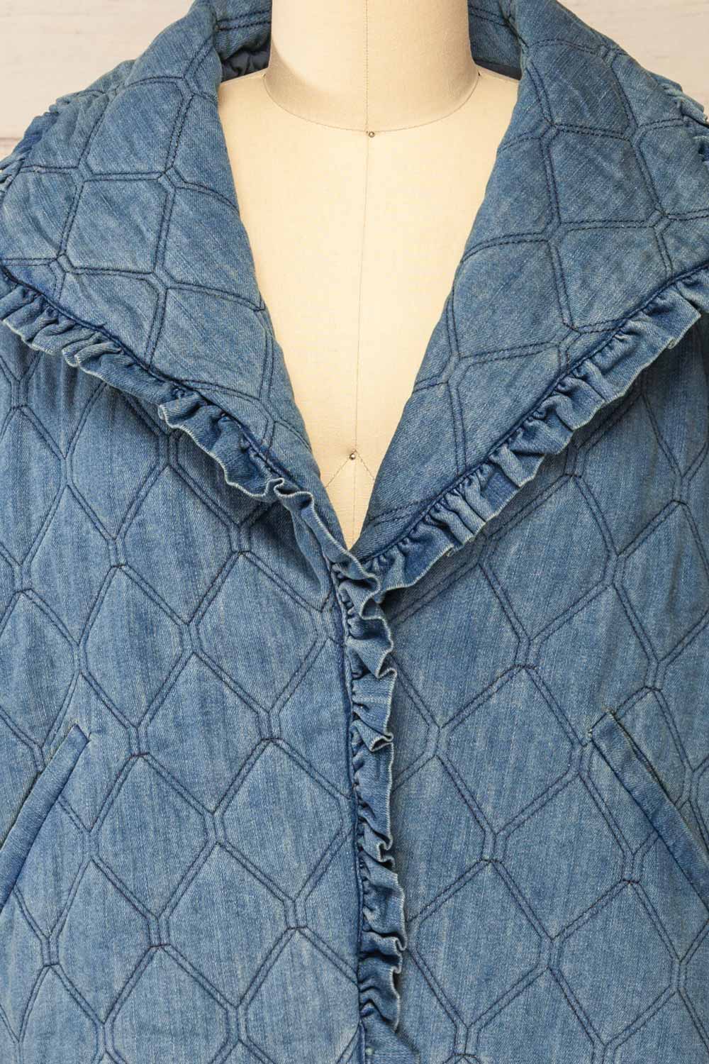 Mcfarland Button-up Denim Quilted Jacket | La petite garçonne front