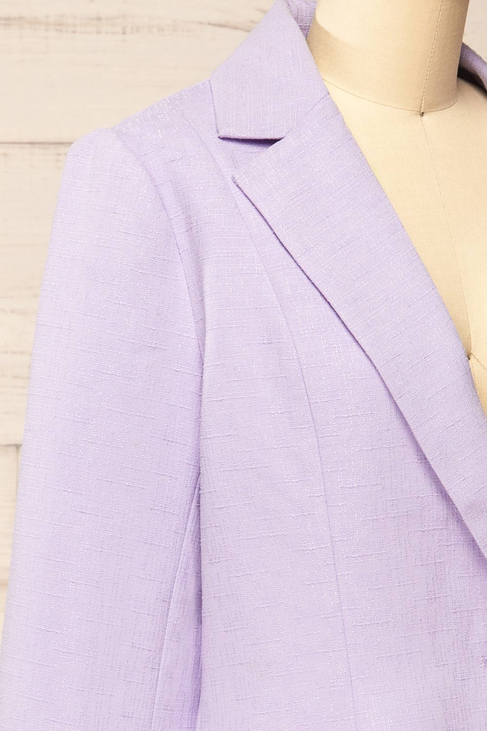 McMurray Lilac Textured Blazer w/ Square Buttons | La petite garçonne side