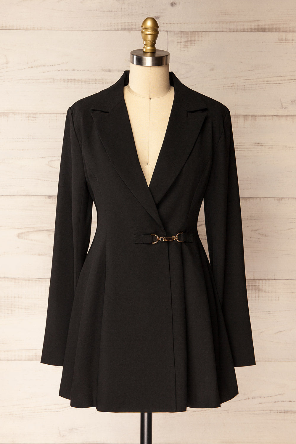 Mecheria Short Black Blazer Dress | La petite garçonne front view