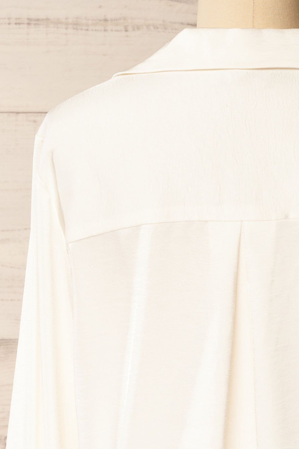 Medan Ivory Buttoned-Up Satin Blouse | La petite garçonne back