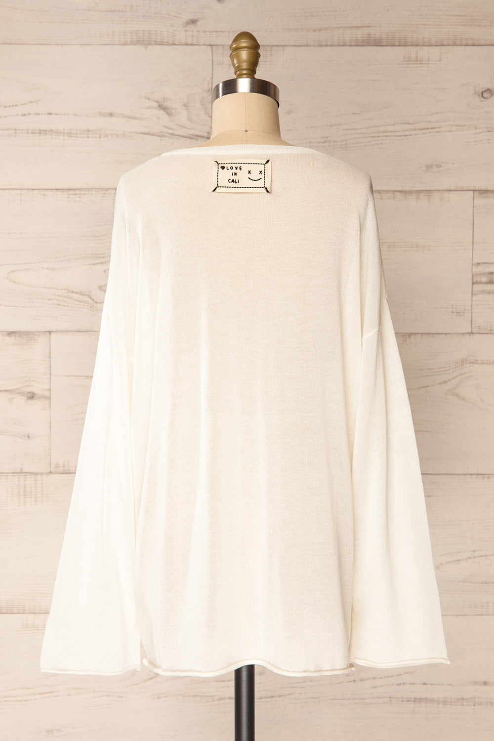 Melbourne Ivory Sheer Long Sleeve Top | La petite garçonne back view