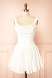 Melewen | White Satin Short Corset Dress