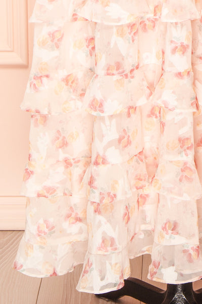 Melina Floral Maxi Dress w/ Ruffles | Boutique 1861 bottom