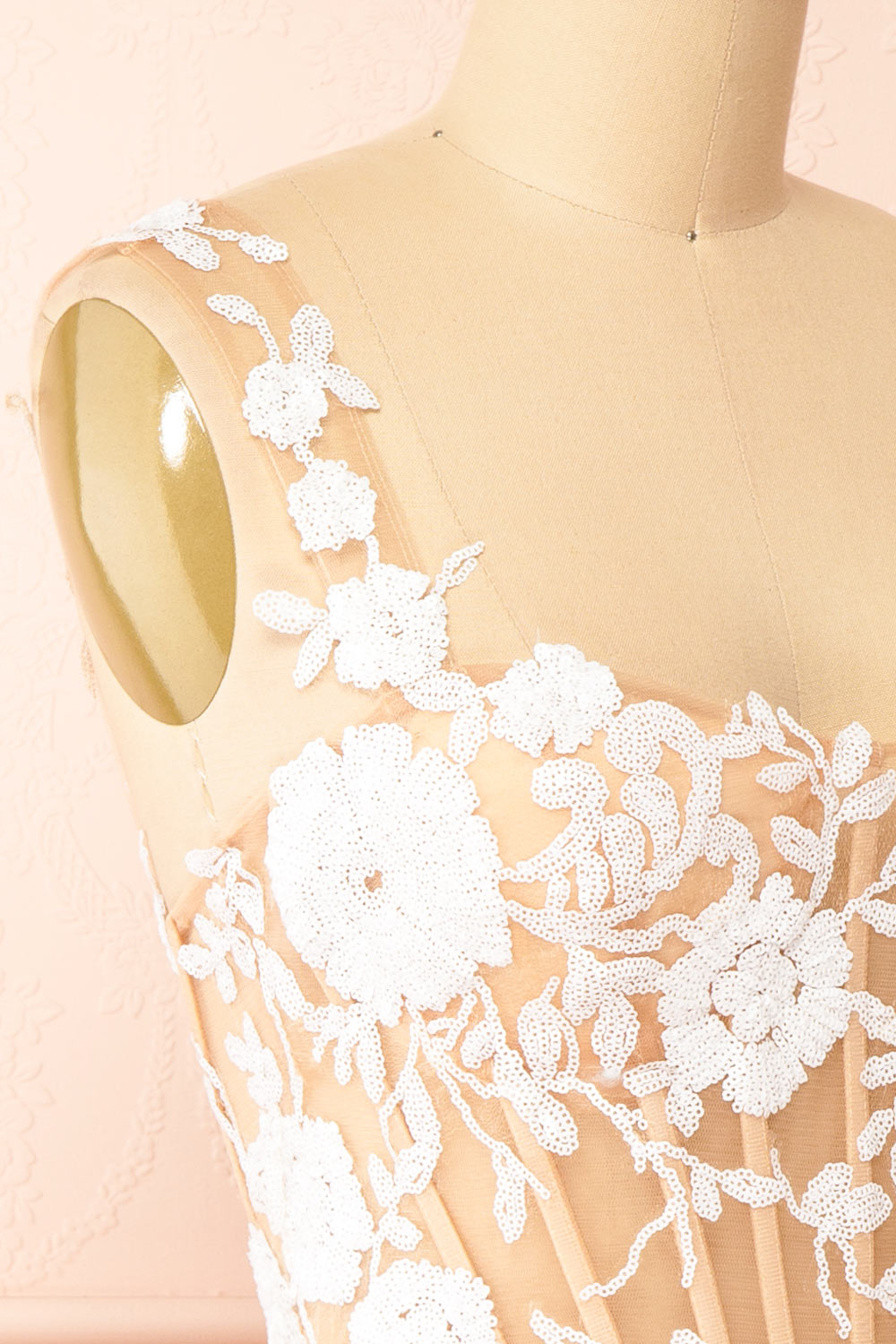 Melvina Short A-Line Dress w/ Sequin Flowers | Boudoir 1861 side