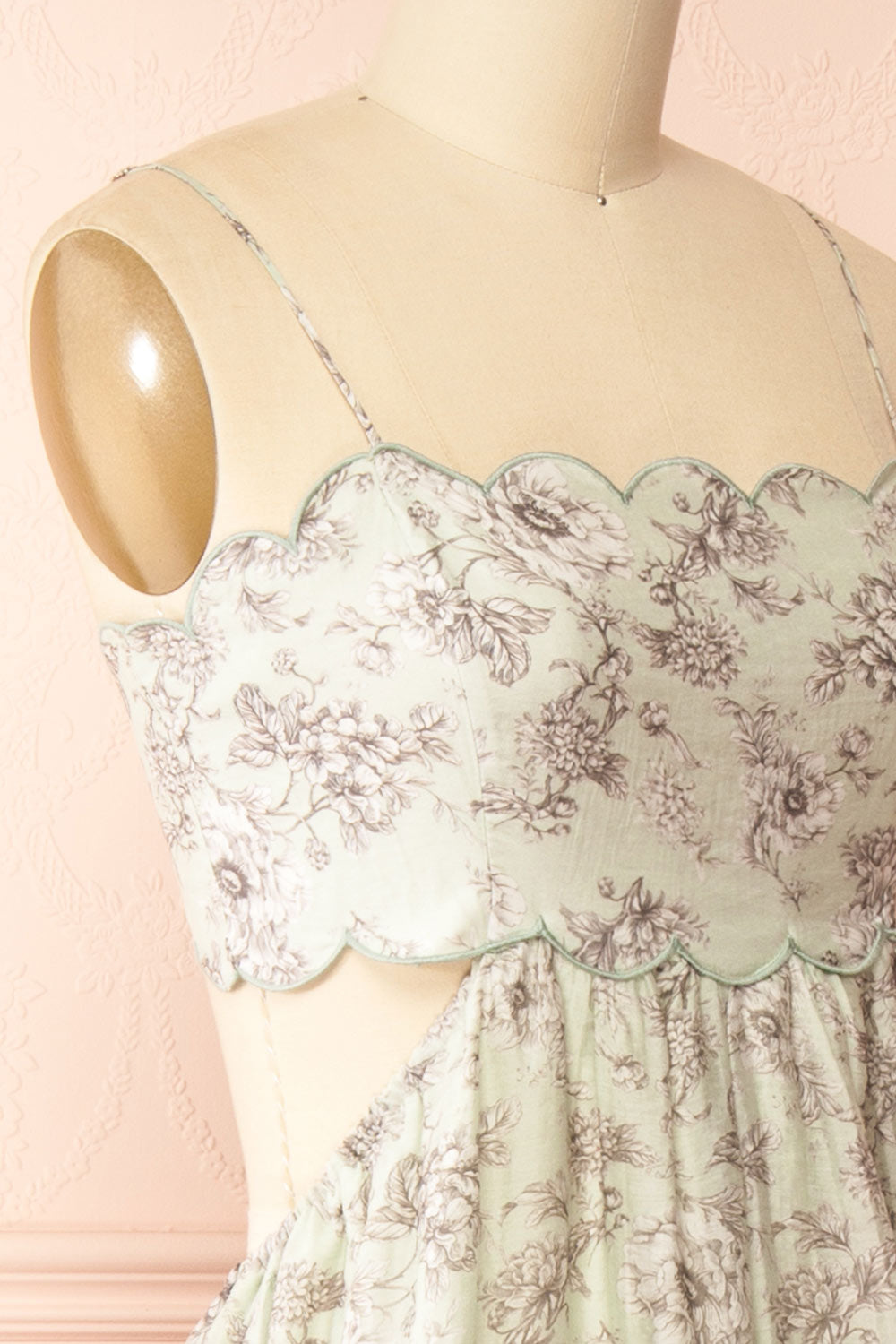 Manela Long A-Line Floral Dress with Back Cut-Out | Boutique 1861 side