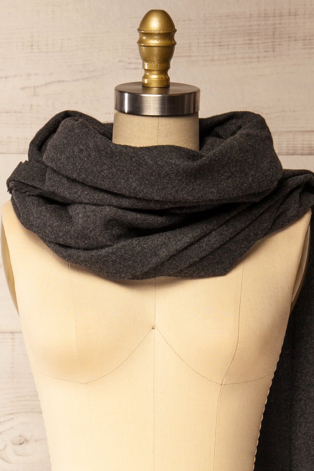 Mercure Charcoal Soft Woven Scarf | La petite garçonne side