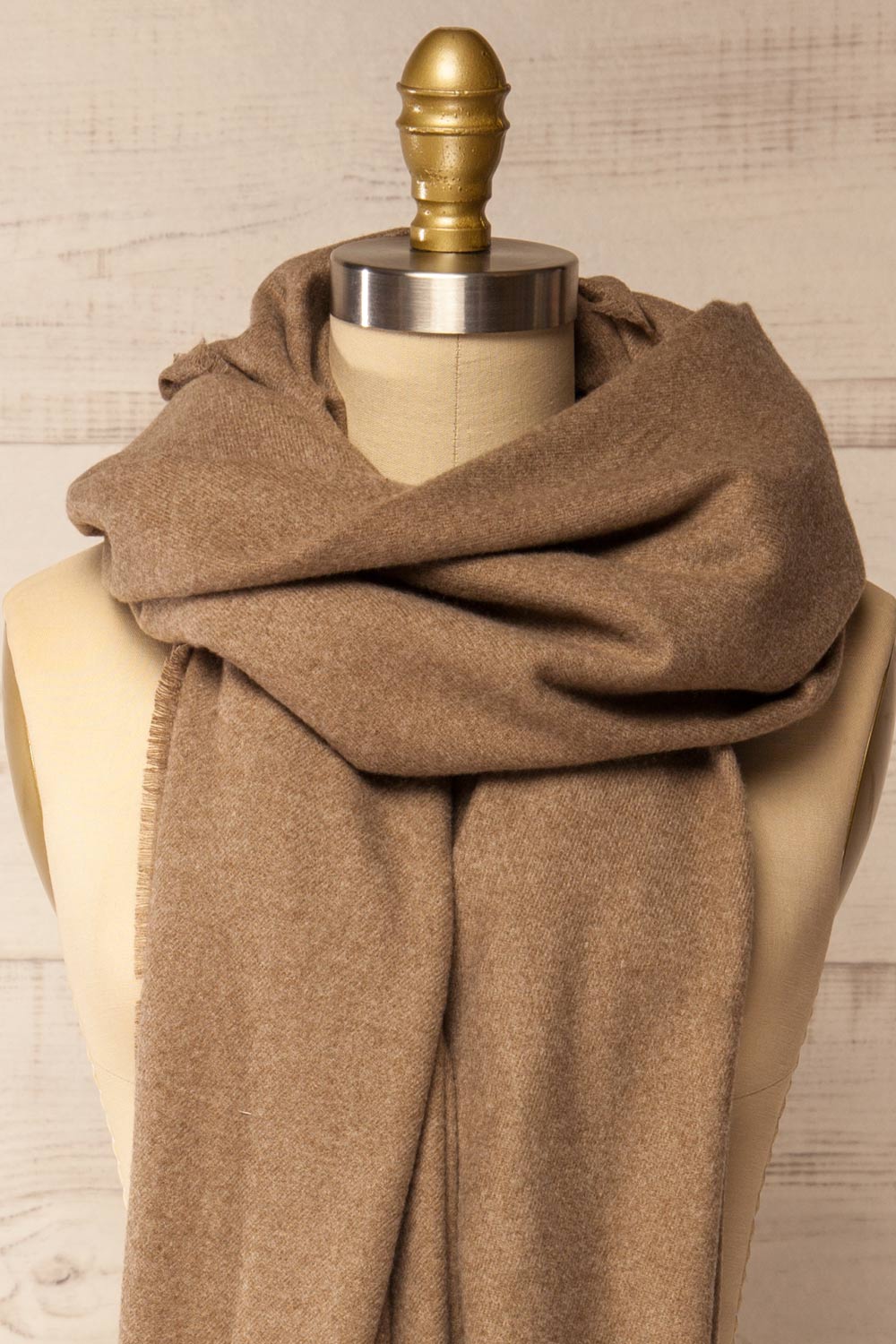 Mercure Taupe Soft Woven Scarf | La petite garçonne front