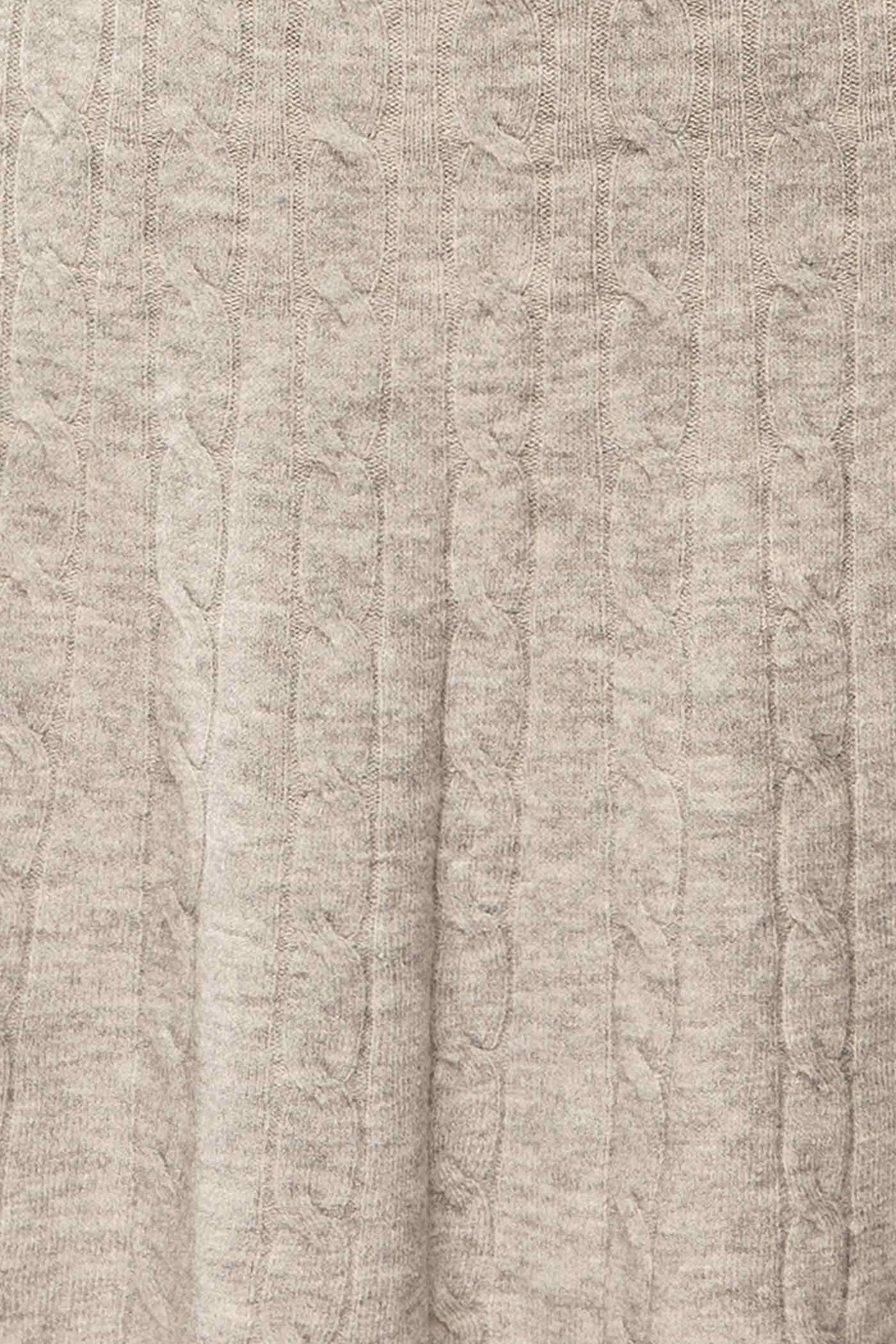 fabric view of Meridor Grey Cable Knit Short Skirt at La petite garçonne