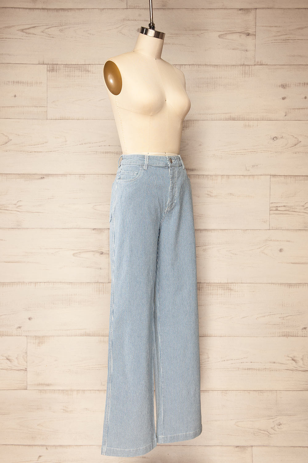 Merrick Striped High-Waisted Wide Leg Jeans | La petite garçonne side view