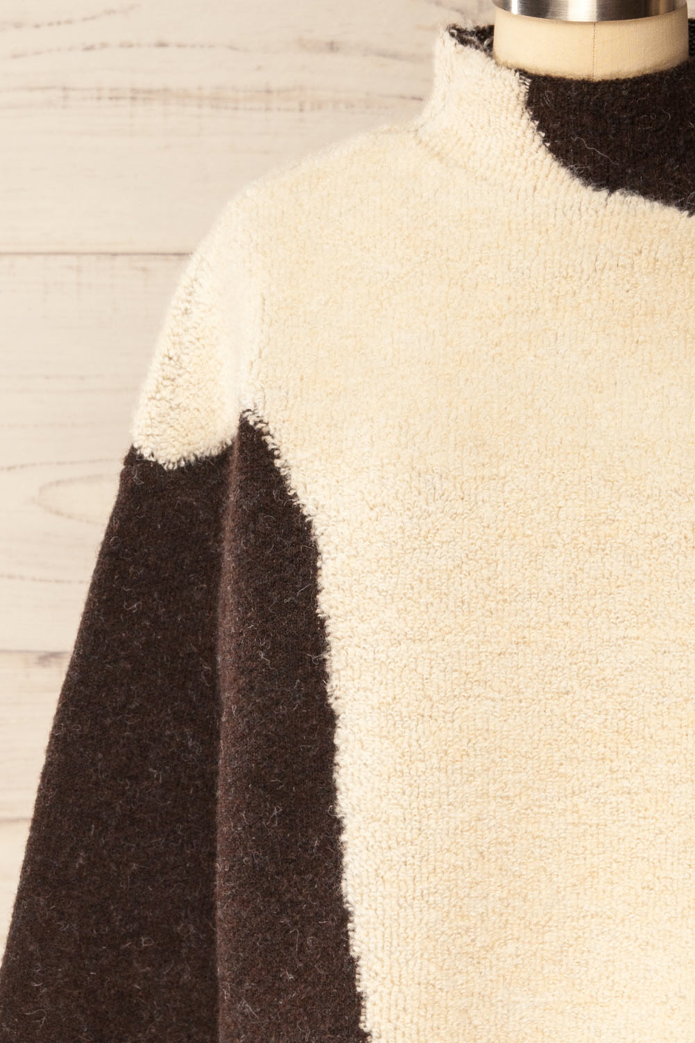 Merta Two-Toned Sherpa Sweater | La petite garçonne front