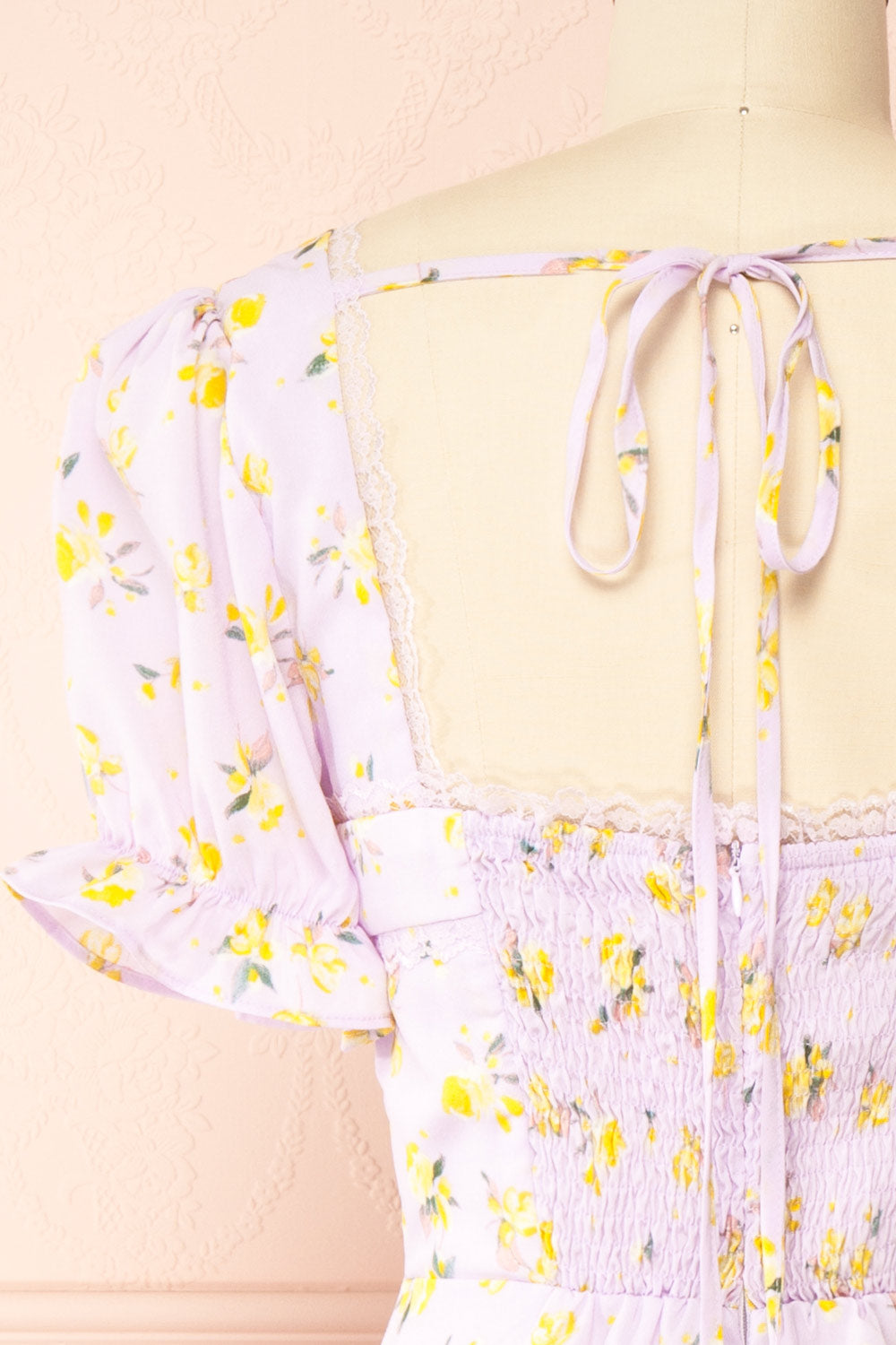 Messila Short Floral Dress w/ Lace Detailing | Boutique 1861 back