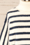 Mhatelot Stripped Fuzzy Sweater | La petite garçonne front close-up