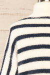 Mhatelot Stripped Fuzzy Sweater | La petite garçonne back close-up