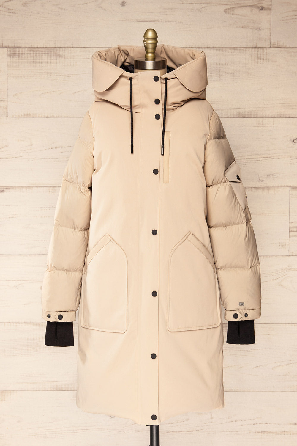 Mikaila Ivory Knee-Length Quilted Jacket | La petite garçonne front view