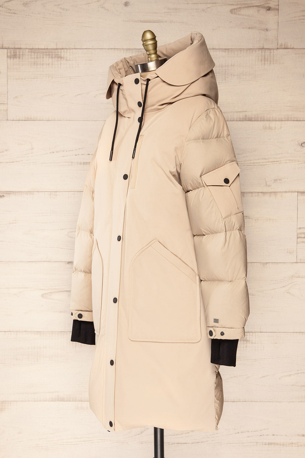 Mikaila Ivory Knee-Length Quilted Jacket | La petite garçonne side view