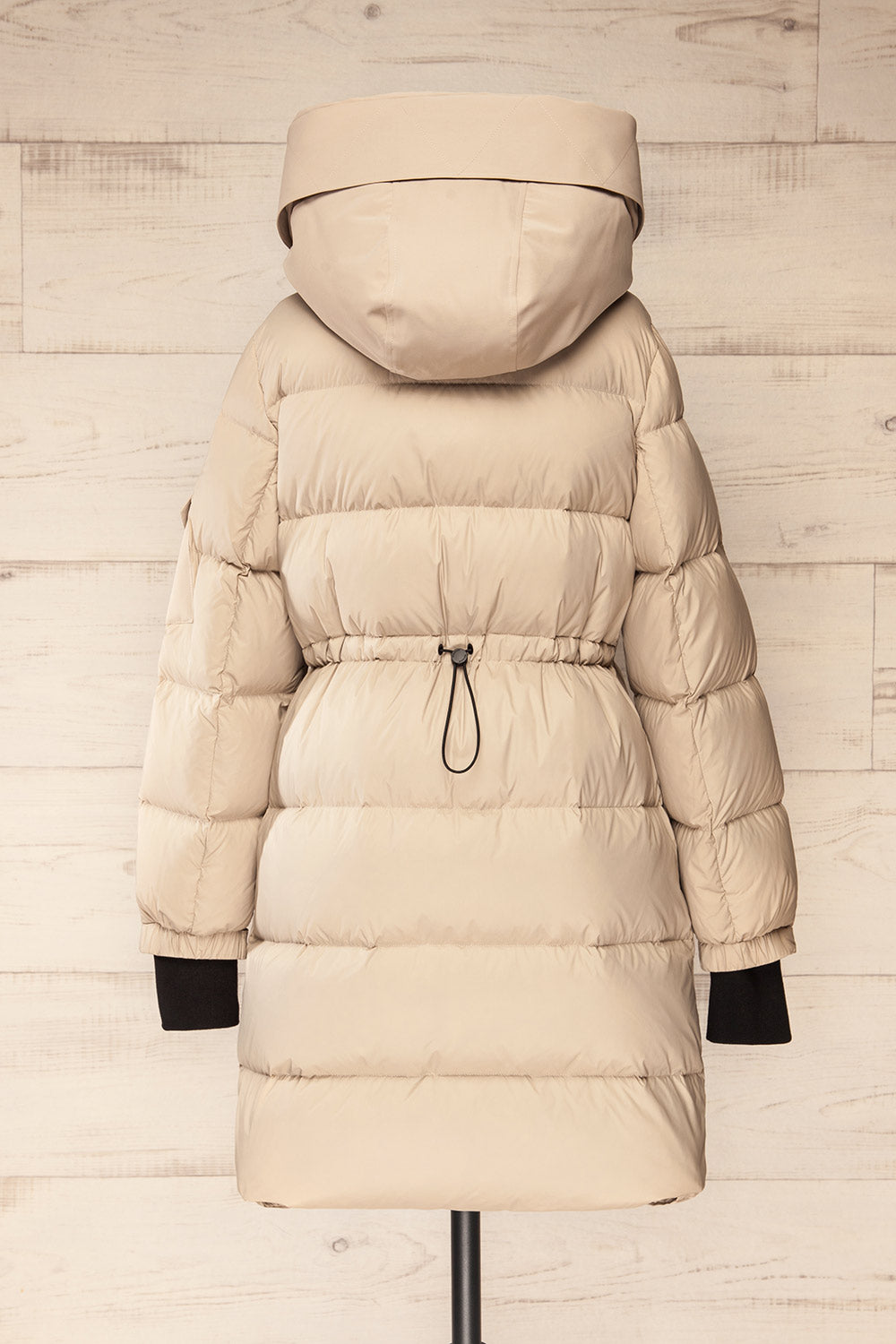 Mikaila Ivory Knee-Length Quilted Jacket | La petite garçonne back view