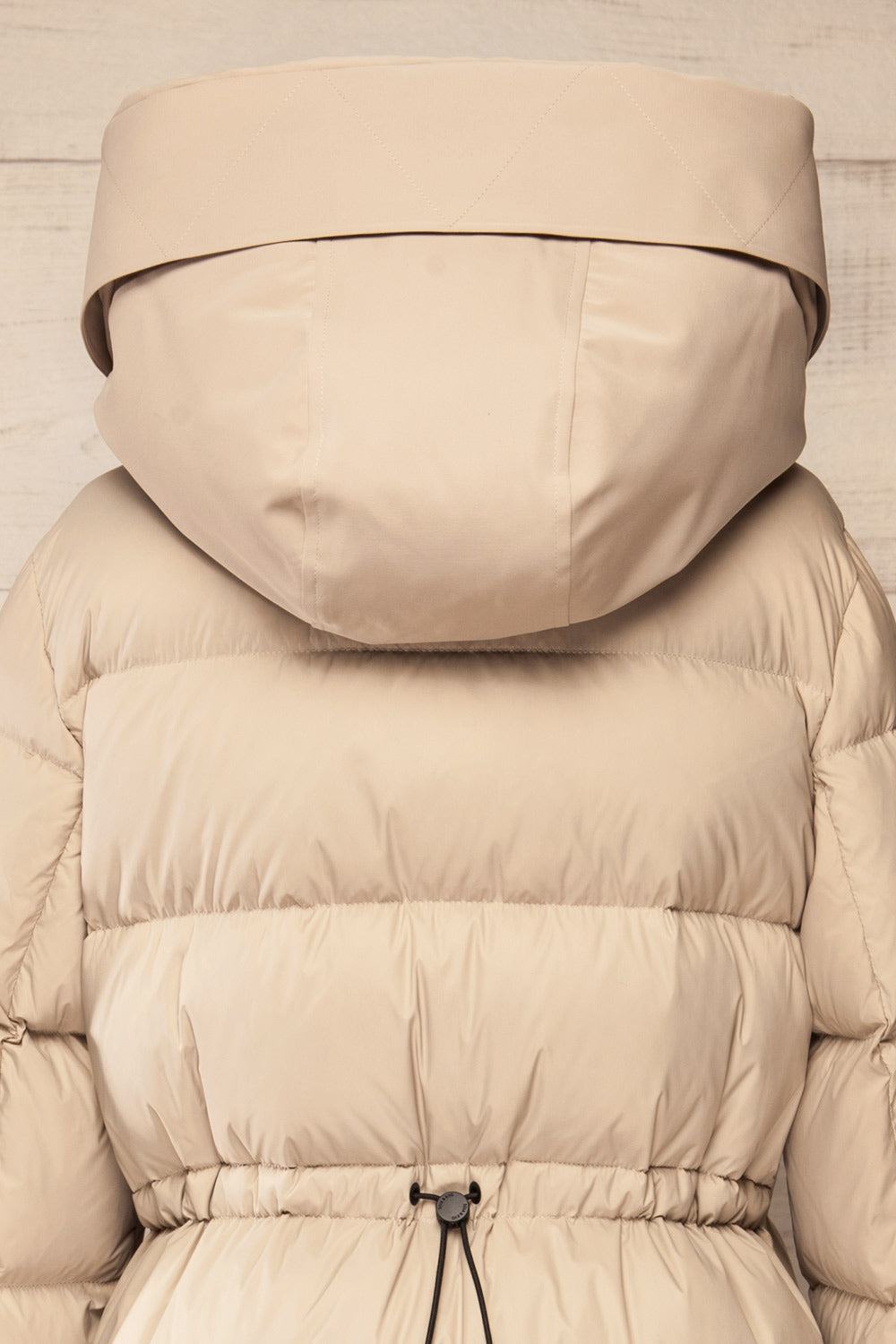 Mikaila Ivory Knee-Length Quilted Jacket | La petite garçonne back close-ip