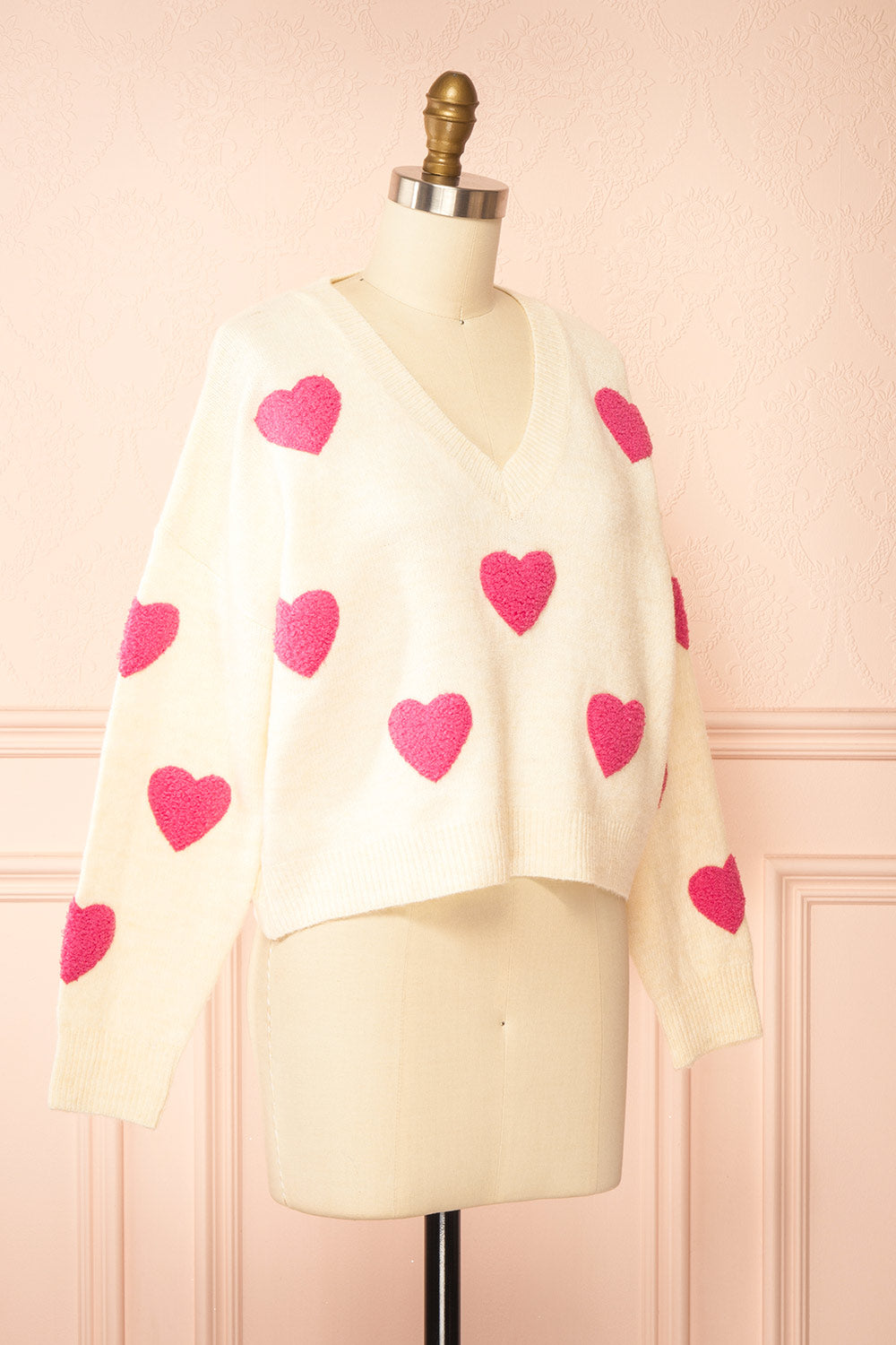 Minerve Heart Patterned Knit Sweater | Boutique 1861 side view