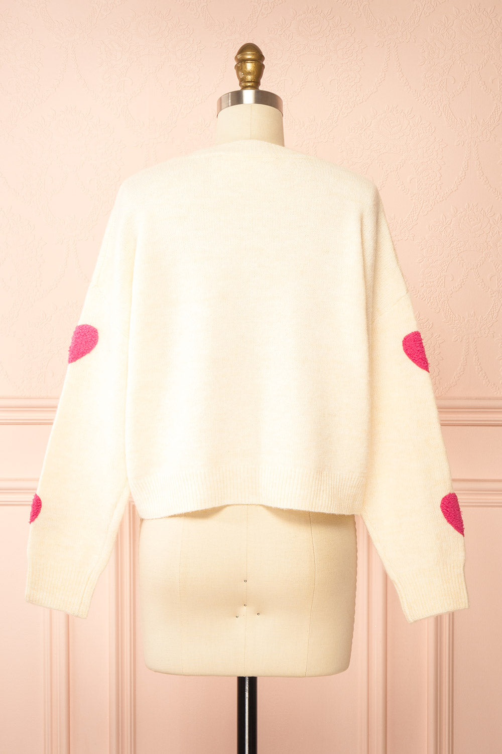 Minerve Heart Patterned Knit Sweater | Boutique 1861 back view