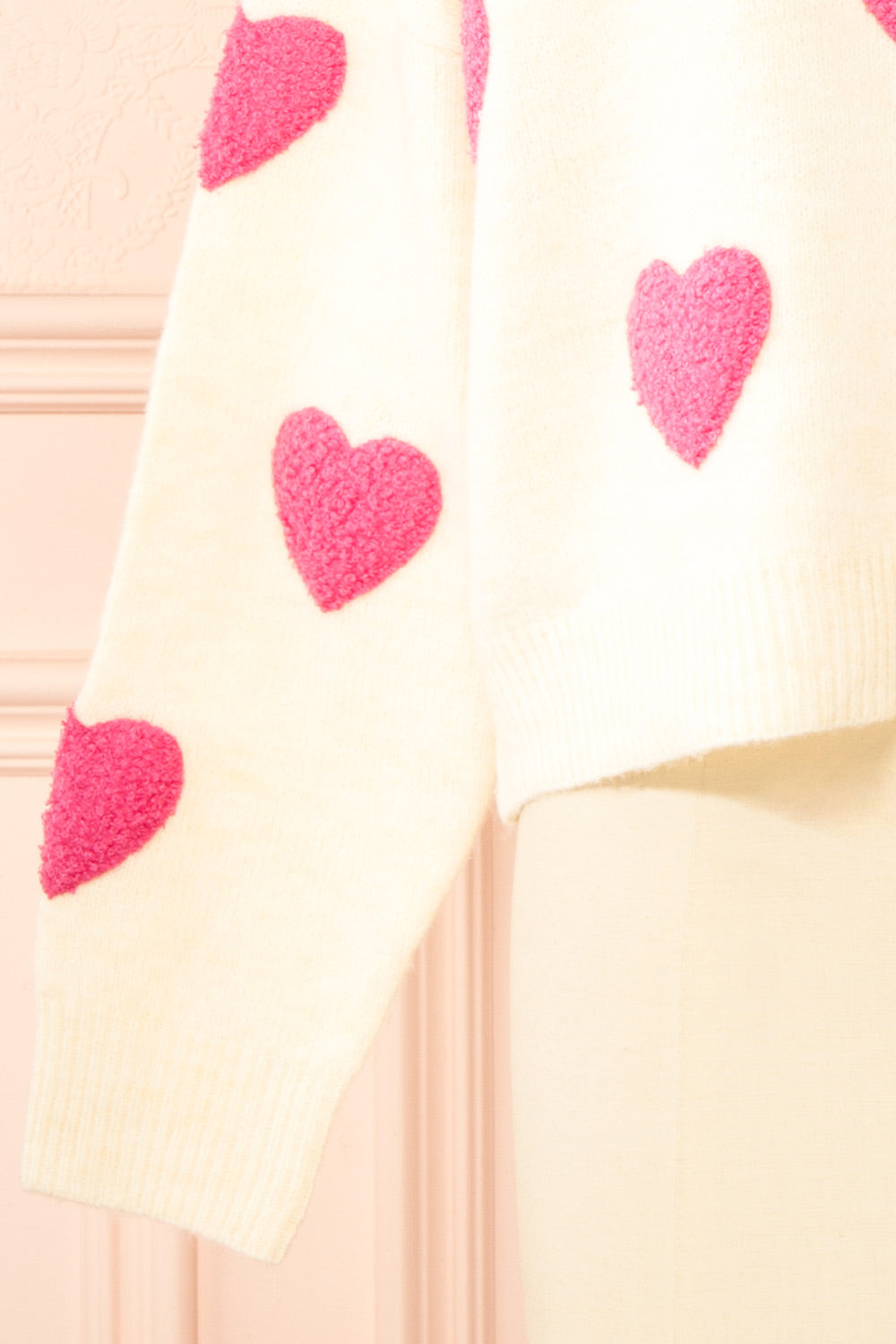 Minerve Heart Patterned Knit Sweater | Boutique 1861 sleeve