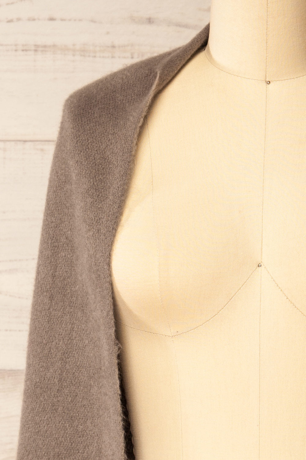 Minet Taupe Fuzzy Knit Scarf | La petite garçonne shawl